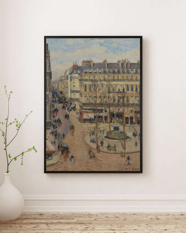 Camille Pissarro - Rue Saint-Honoré’de Sabah Güneşi - Théâtre Français Meydanı Poster