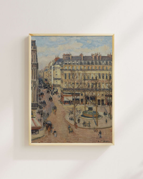 Camille Pissarro - Rue Saint-Honoré’de Sabah Güneşi - Théâtre Français Meydanı Fine Art Baskı