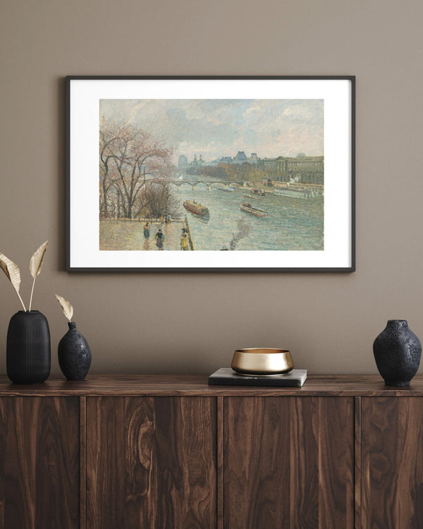 Camille Pissarro - Louvre - Öğleden Sonra - Yağmurlu Hava Çerçeve