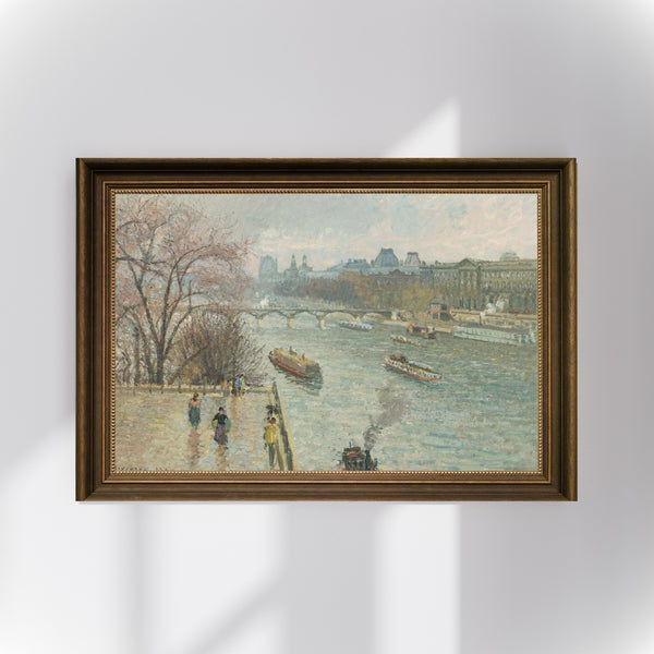 Camille Pissarro - Louvre - Öğleden Sonra - Yağmurlu Hava Poster