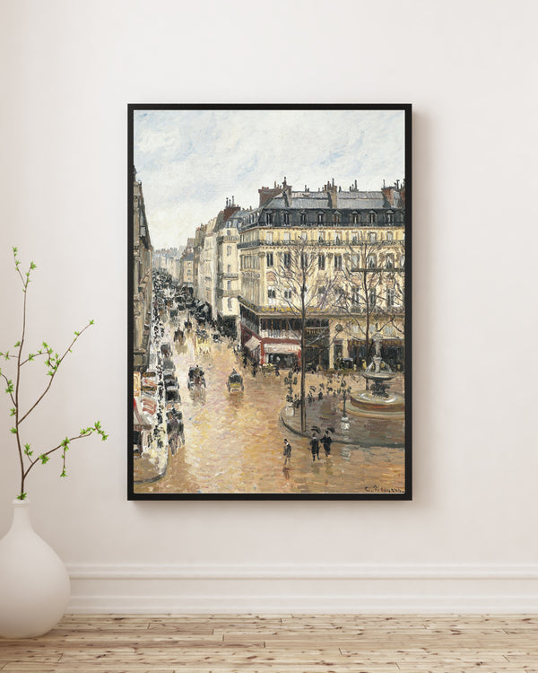 Camille Pissarro - Saint-Honoré Caddesi - Öğleden Sonra - Yağmur Etkisi fine art baskı