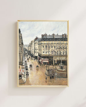 Camille Pissarro - Saint-Honoré Caddesi - Öğleden Sonra - Yağmur Etkisi fine art baskı