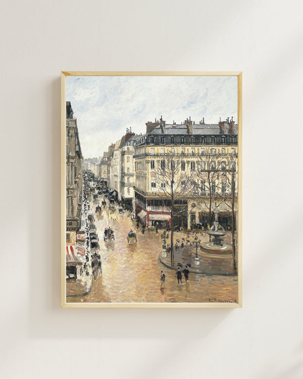 Camille Pissarro - Saint-Honoré Caddesi - Öğleden Sonra - Yağmur Etkisi fine art baskı