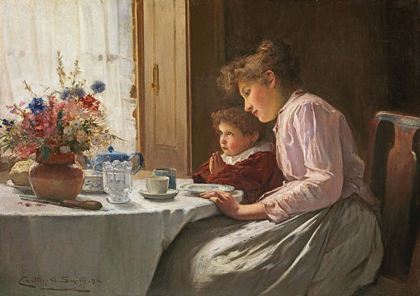 Carlton Alfred Smith - Yemek Duası Fine Art Baskı