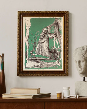 Salvador Dalí - Bacağa Saygı Töreni - Pantagruel fine art baskı