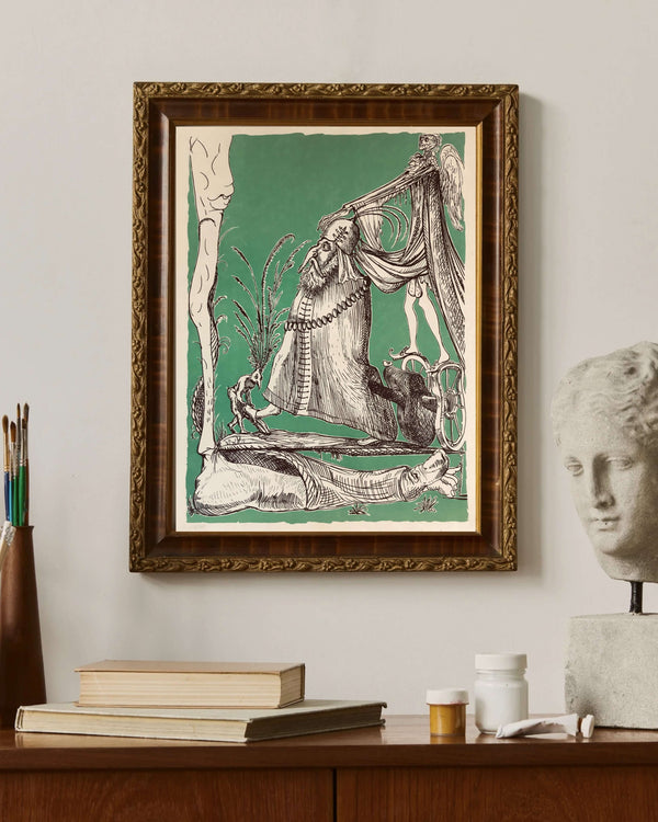 Salvador Dalí - Bacağa Saygı Töreni - Pantagruel fine art baskı