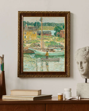 Childe Hassam - İstiridye Yelkenlisi - Cos Cob Çerçeve