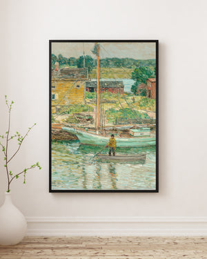 Childe Hassam - İstiridye Yelkenlisi - Cos Cob Poster