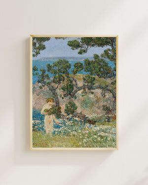 Childe Hassam - Mavi Deniz ve Yıkanan Figür Fine Art Baskı