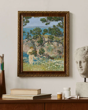Childe Hassam - Mavi Deniz ve Yıkanan Figür Fine Art Baskı