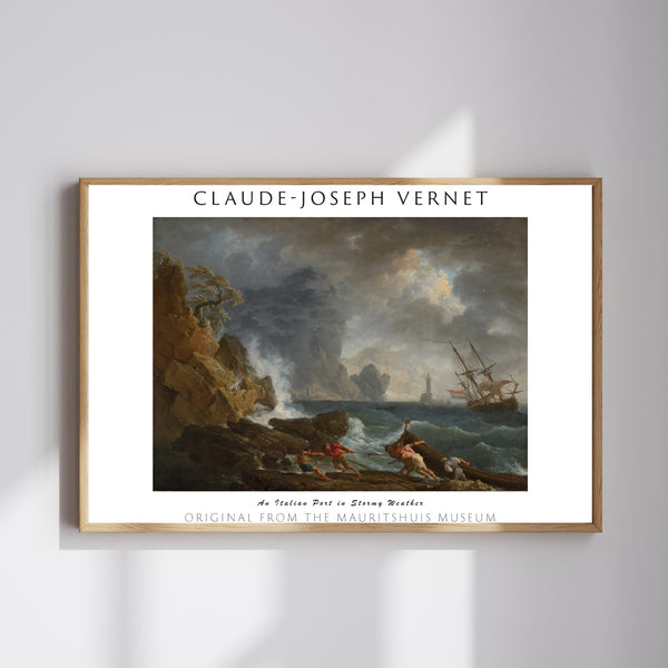 Claude-Joseph Vernet-Fırtınalı Havada İtalyan Limanı poster