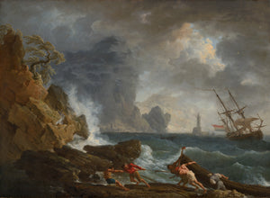 Claude-Joseph Vernet-Fırtınalı Havada İtalyan Limanı tablo