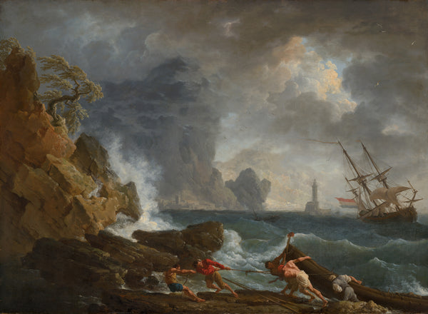 Claude-Joseph Vernet-Fırtınalı Havada İtalyan Limanı tablo