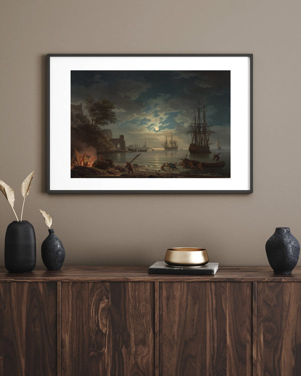 Claude-Joseph Vernet - Ay Işığı Çerçeve