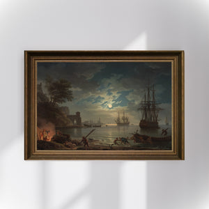 Claude-Joseph Vernet - Ay Işığı Poster