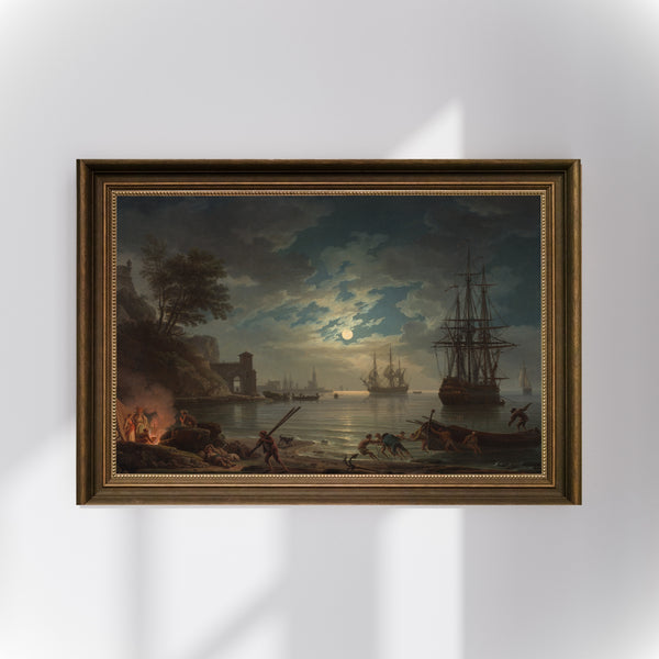 Claude-Joseph Vernet - Ay Işığı Poster