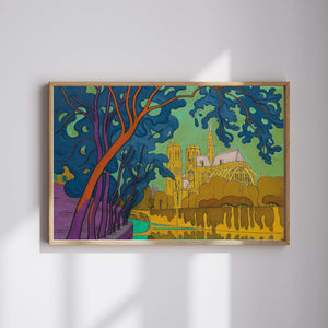 Paris Notre-Dame - Akşam fine art baskı