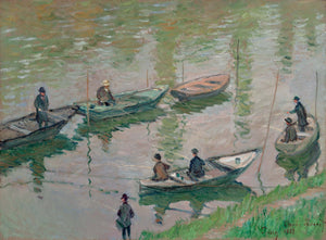 Claude Monet - Poissy Yakınlarında Seine Nehri’nde Balıkçılar Fine Art Baskı