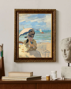 Claude Monet - Trouville Plajı'nda Oturan Camille fine art baskı