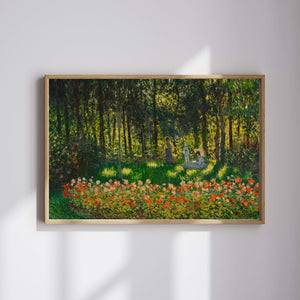 Claude Monet - Bahçede - Sanatçının Ailesi fine art baskı