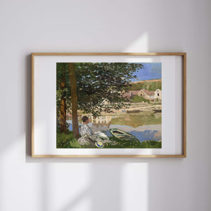 Claude Monet - Seine Nehri Kıyısında - Bennecourt fine art baskı