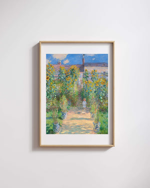 Claude Monet - Vétheuil’de Sanatçının Bahçesi Fine Art Baskı