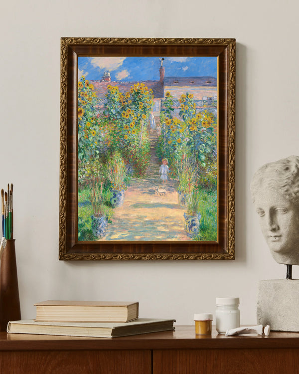 Claude Monet - Vétheuil’de Sanatçının Bahçesi Çerçeve