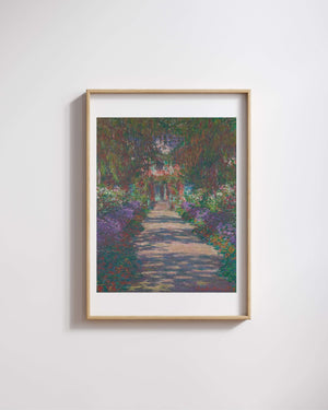 Claude Monet - Giverny’de Monet’nin Bahçesinde Bir Yol Fine Art Baskı
