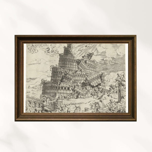 Cornelis Anthonisz. - Babil Kulesi’nin Çöküşü Fine Art Baskı