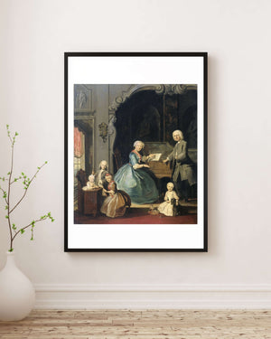 Cornelis Troost - Klavsen Başında Bir Aile Grubu Fine Art Baskı