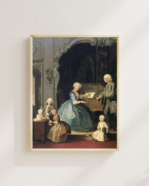 Cornelis Troost - Klavsen Başında Bir Aile Grubu Fine Art Baskı