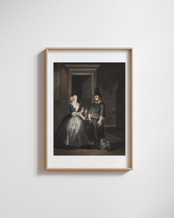 Cornelis Troost - Reinier Adriaansz’ın Aşk İtirafı fine art baskı