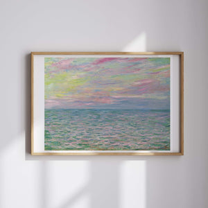 Claude Monet - Pourville’de Gün Batımı - Yüksek Gelgit Fine Art Baskı