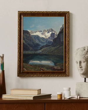 Ferdinand Georg Waldmüller - Gosausee’den Dachstein Manzarası Fine Art Baskı