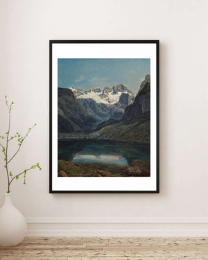 Ferdinand Georg Waldmüller - Gosausee’den Dachstein Manzarası Fine Art Baskı