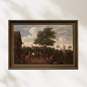 David Teniers - Hilal Hanının Önünde Dans Eden Köylüler Poster