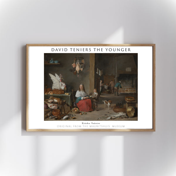 David Teniers the Younger-Mutfak İç Mekânı poster
