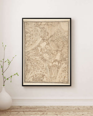 Perspektif İçinde Ayrıntılı Mimari Süsleme Fine Art Baskı