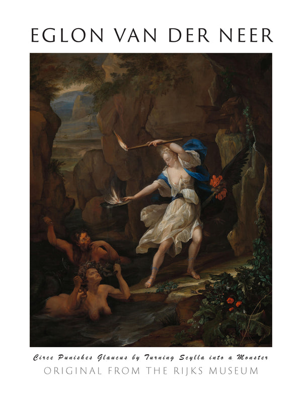 Eglon van der Neer-Kirke, Glaukos’u Cezalandırarak Skylla’yı Canavara Dönüştürüyor fineart baskı
