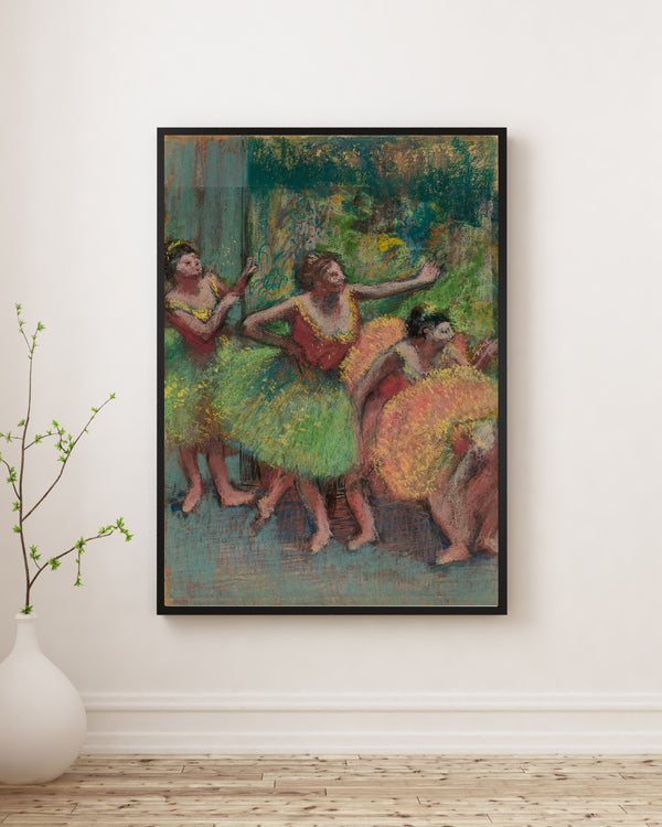 Edgar Degas - Yeşil ve Sarı Dansçılar Poster