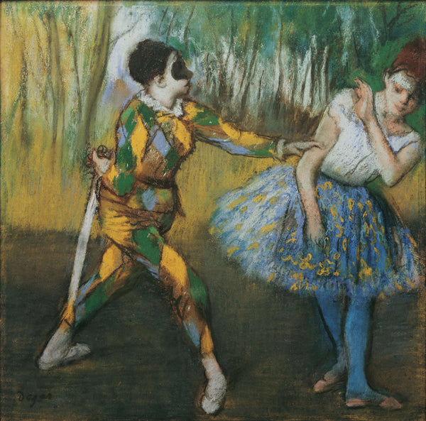 Edgar Degas - Harlekin ve Colombine Fine Art Baskı