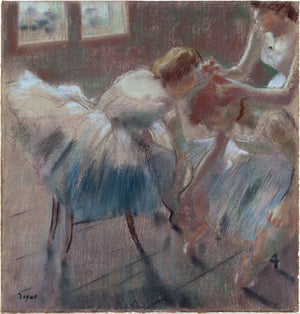 Edgar Degas - Derse Hazırlanan Üç Dansçı Fine Art Baskı
