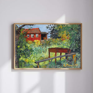 Edvard Munch - Kırmızı Evli Bahçe fine art baskı