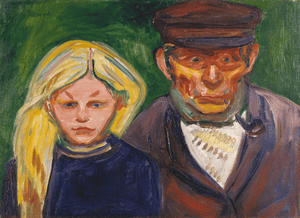Edvard Munch - Yaşlı Balıkçı ve Kızı fine art baskı
