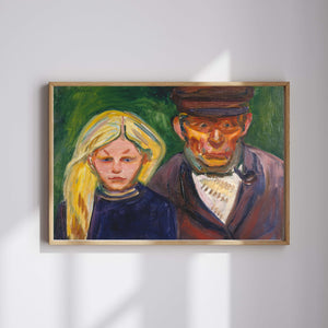 Edvard Munch - Yaşlı Balıkçı ve Kızı fine art baskı