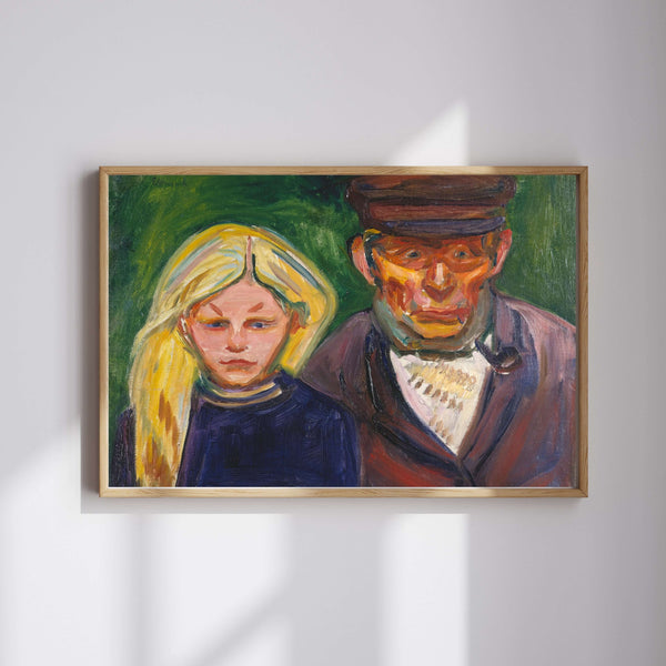 Edvard Munch - Yaşlı Balıkçı ve Kızı fine art baskı