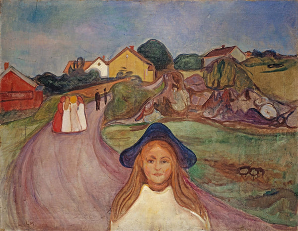 Edvard Munch - Åsgårdstrand'da Sokak fine art baskı