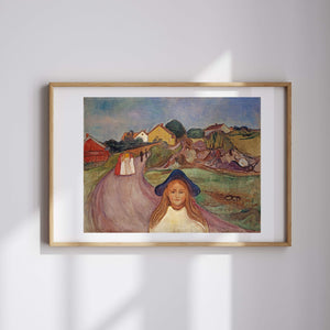 Edvard Munch - Åsgårdstrand'da Sokak fine art baskı