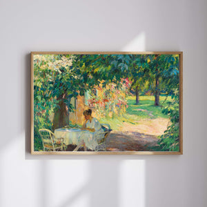 Edward Cucuel - Starnberg Gölü'ndeki Sanatçı Villasının Bahçesinde Yaz Fine Art Baskı
