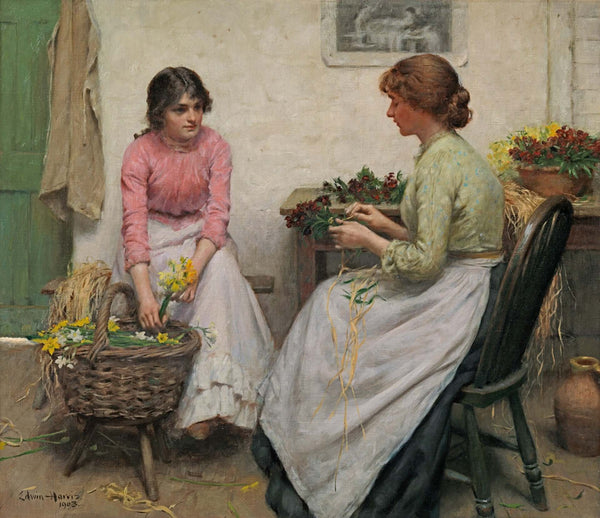 Edwin Harris - İlkbahar Çiçekleri Fine Art Baskı